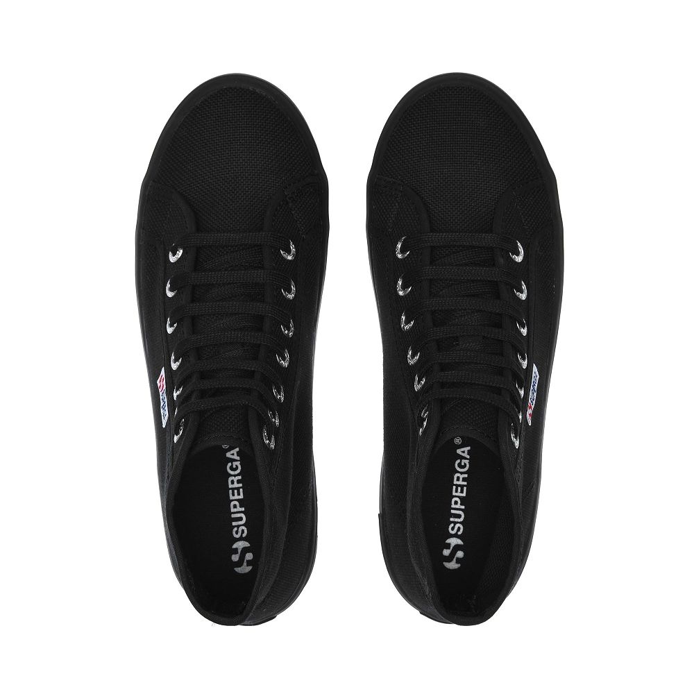 Superga 2341 Alpina Black High Top Sneakers - Men's Sneakers USA | US3673583